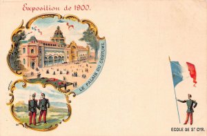 France Paris 1900 Universal Expo St Cyr School litho vintage postcard