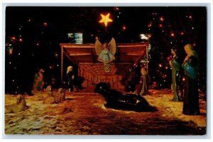 South Carver MA, Nativity Scene Display Edaville's Christmas Festival Postcard