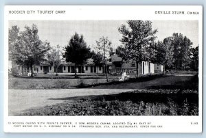 Fort Wayne Indiana Postcard Hoosier City Tourist Camp Orville Sturm 1940 Vintage