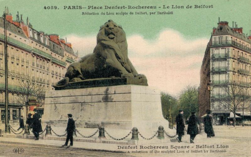 France Paris Place denfert Rochereau Le Lion de Belfort 01.96