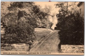 Postcard NY Hastings on Hudson Home of Admiral Farragut