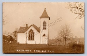 J87/ Carlisle Ohio RPPC Postcard c10 Noble Co Caldwell M.E.  Church 779