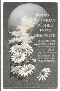 Vintage Loving Birthday Wishes to my Niece Card, Early 20th c, 5 Available