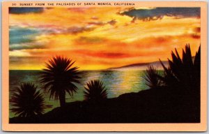 Santa Monica CA-California, Sunset From The Palisades, Salty Breeze, Postcard