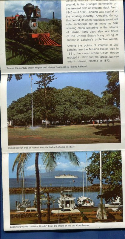 Maui Lahaina Hawaii the Valley Island Hawaiian Souvenir postcard folder PF271