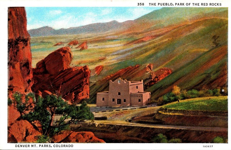 Colorado Denver Mountain Parks The Pueblo Park Of The Red Rocks Curteich