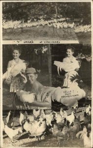 Masaryktown Hernando County FL Chicken Farm Voscinar's Real Photo Postcard