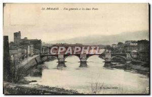 Old Postcard Romans Vue Generale and Two Bridges