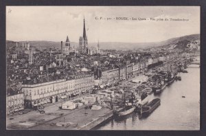 FRANCE, Postcard RPPC, Rouen, The Quays seen from the Transporter Bridge