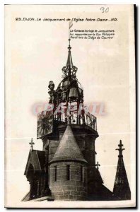 Old Postcard Dijon Jacquemart Church Notre Dame ND