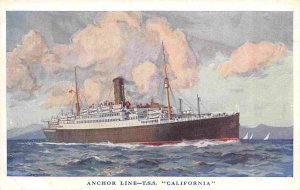 TSS California Anchor Line Steamer Ship Ocean Liner postcard