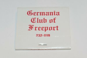 Germania Club of Freeport Illinois 30 Strike Matchbook