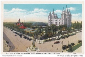 Temple Block And Brigham Young Monument Salt Lake City Utah