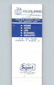 Matchbook Cover - Fuller Dodds Insurance CAMARILLO, CALIFORNIA MB152