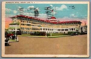 Postcard Spring Lake New Jersey 1929 Monmouth Hotel CDS Cancel Spring Lake Beach