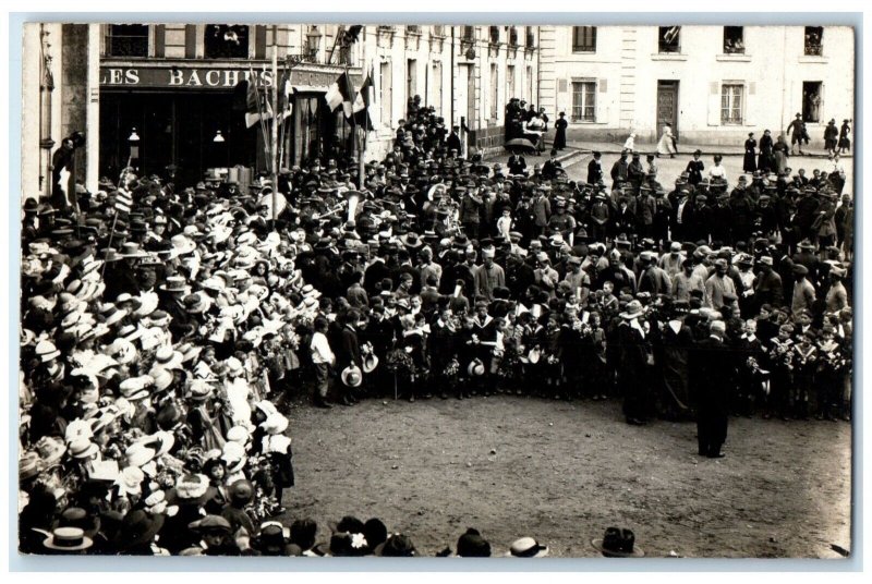 c1910's US Military Band France WWI RPPC Photo Unposted Antique Postcard