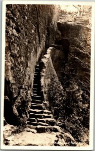 RPPC Stone Steps Staircase Natural Bridge Park KY Vintage Postcard R36