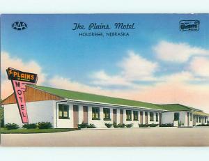 Unused 1950's PLAINS MOTEL Holdrege Nebraska NE u7355@