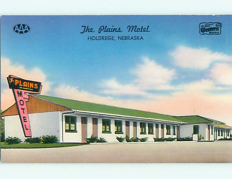 Unused 1950's PLAINS MOTEL Holdrege Nebraska NE u7355-12