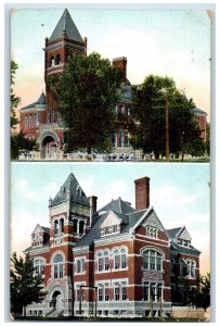 1919 Kellogg Washington Public School Wichita Kansas KS Dual View Postcard