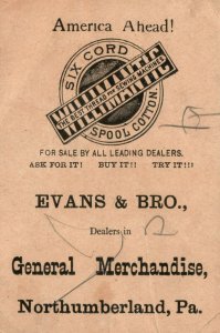 1880s-90s Evans & Bro. General Merchandise Willimanitc Thread Girls Horse Wagon