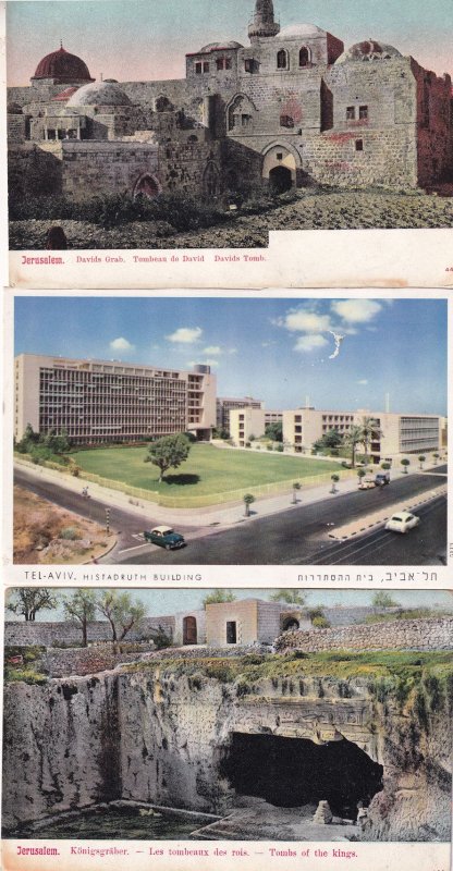 Jerusalem Davids Tombs Of The Kings Tel Aviv Histraduth Building 3x Postcard s