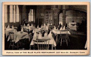 The Blue Plate Restaurant   Danbury  Connecticut    Postcard