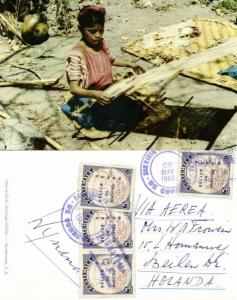 guatemala, C.A., Santiago Atitlán, Native Indian Woman Weaving (1960) Postcard