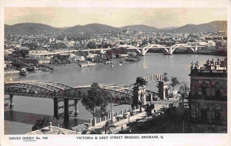 Victoria & Grey Street Brisbane Queensland Australia Real Photo RPPC postcard