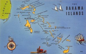 New Providence Island Bahamas Island Map Nassau Bahamas Unused 