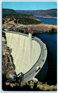 GREEN RIVER, UT Utah ~ FLAMING GORGE DAM & Visitor Center 1967  Postcard