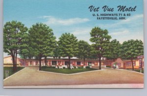 Vet Vue Motel, Fayetteville, Arkansas, Vintage Linen Postcard