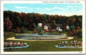 Fountain And Pavilion Cebu Park Monkato Minnesota MN Fountain Garden Postcard