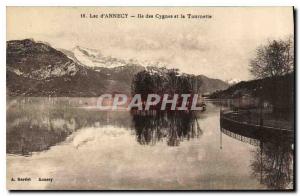 Old Postcard Lake Annecy Ile des Cygnes and the Spinner