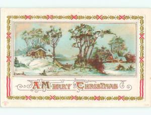 Divided-Back CHRISTMAS SCENE Great Postcard W9125