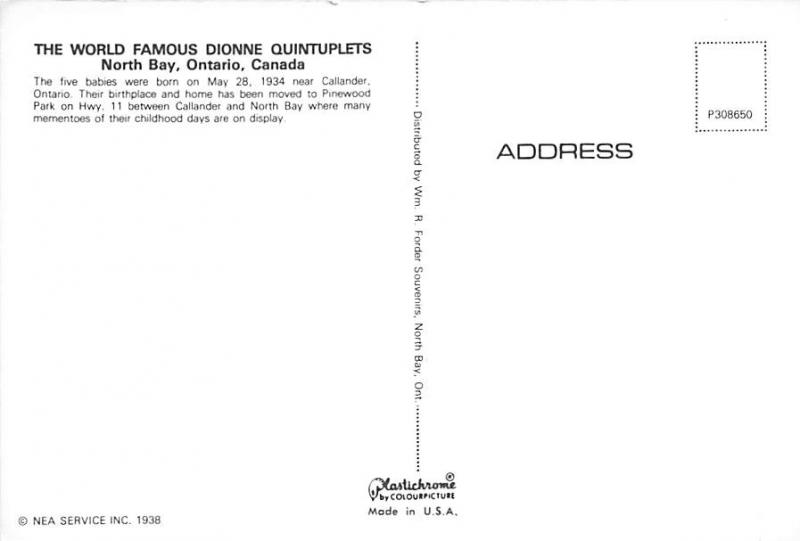 Dionne Quintuplets - Ontario, Canada
