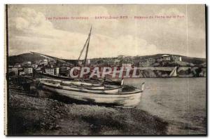 Banyuls sur Mer Old Postcard Fishing Boats on the harbor