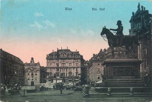 Postcard Austria Wien Am Hof equestrian statue monument