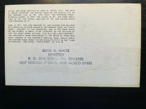 Vintage Postcard 1971 Dr. Edna White Clinic & Boyd White Church Hot Springs N.M.