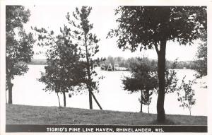 C76/ Rhinelander Wisconsin Wi RPPC Postcard c1950s Tigrid's Pine Line Tavern