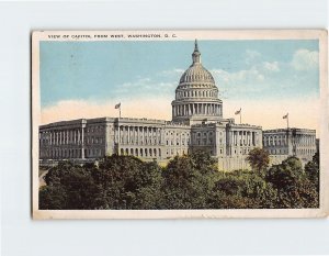 Postcard View Of Capitol From West, Washington, District of Columbia