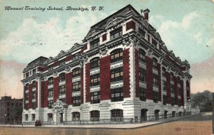 Manual Training School, Brooklyn, New York, early postcard, used in 1909