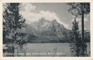 RPPC Stanley Lake and the Sawtooth Mountains - Idaho - pm 1945