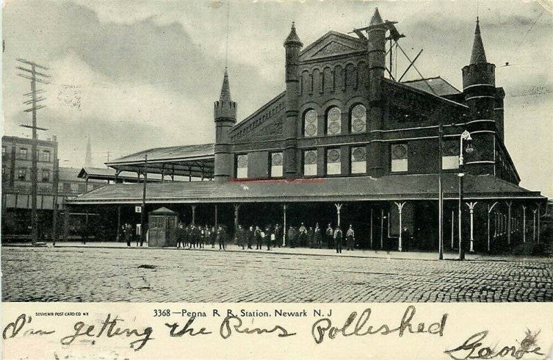 NJ, Newark, New Jersey, Penna Railroad Station, Souvenir Post Card No. 3368