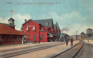 WEST SHORE & UNION TRAIN DEPOT RAILROAD STATION KINGSTON NEW YORK POSTCARD