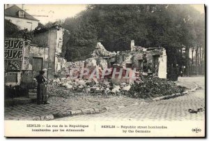 Postcard Old Army Senlis Rue de la Republique