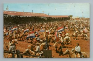 Grand Entry Texas Cowboy Reunion Stamford Texas Amateur Rodeo Vintage Postcard 