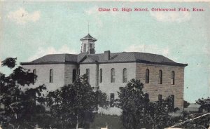 Cottonwood Falls Kansas High School Vintage Postcard AA88246