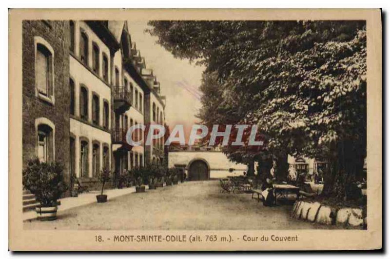 Old Postcard Mont Sainte Odile Convent courtyard