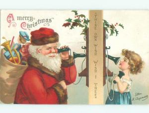 Divided-Back SANTA CLAUS CHRISTMAS SCENE Great Postcard W8246